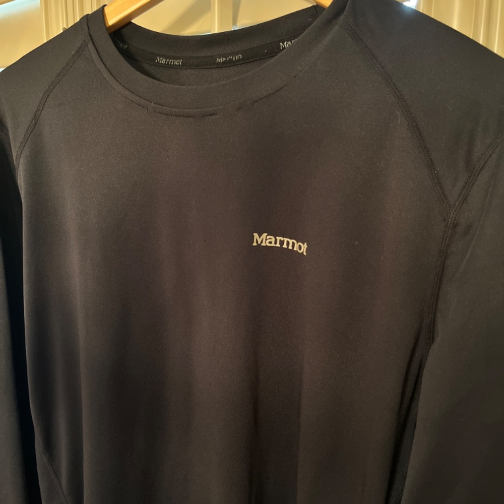 Marmot Long Sleeve Black Tee. Size Large View 2